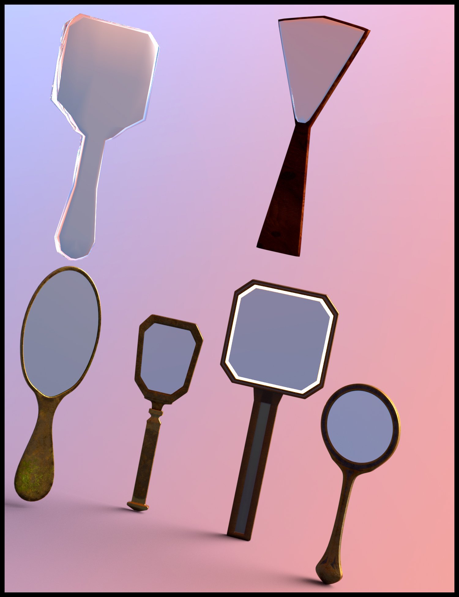 ND Basic Hand Mirrors by: Nathy Design, 3D Models by Daz 3D