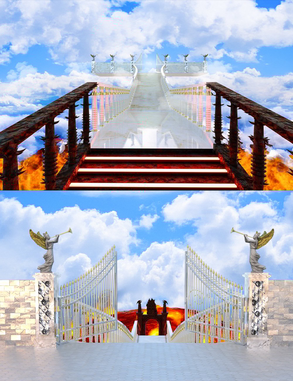 Gates of Heaven and Hell by: bituka3d, 3D Models by Daz 3D