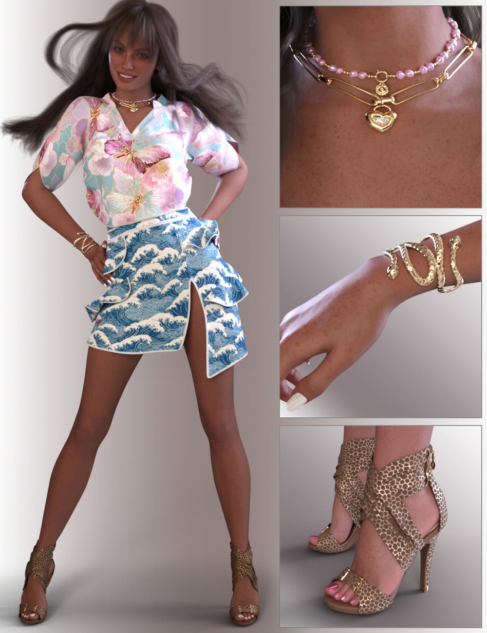 dForce Thalara Outfit for Genesis 9 Feminine by: OnnelArryn, 3D Models by Daz 3D
