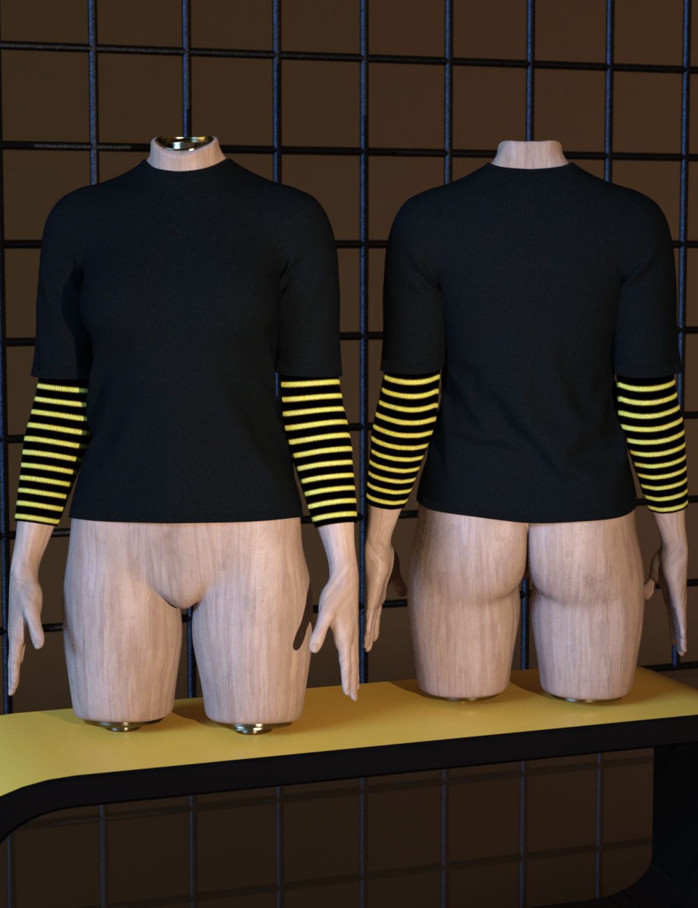 3DLoki dForce Long Layered Tee for Genesis 9 and Genesis 8 Female by: 3DLokiChris Cox, 3D Models by Daz 3D