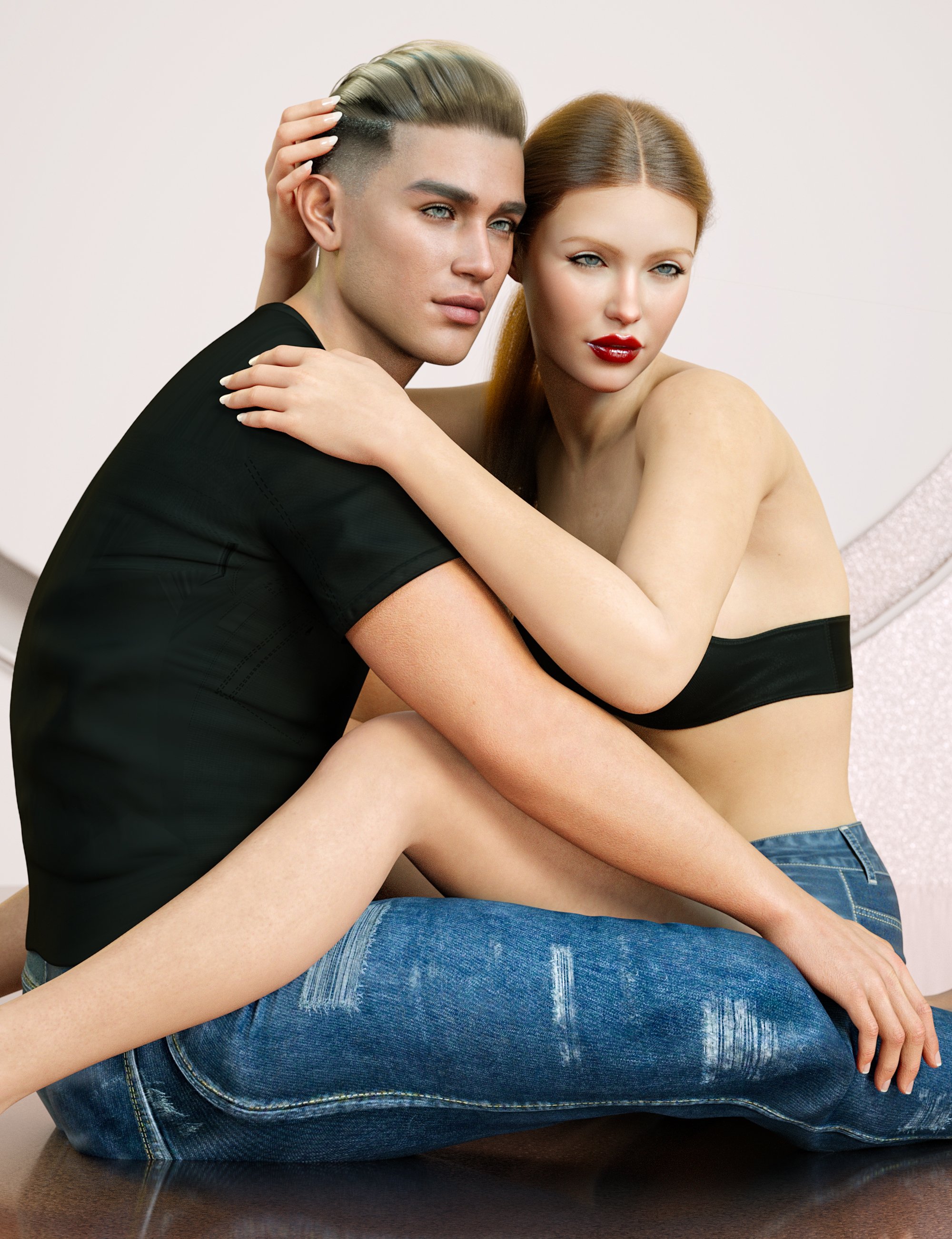 Z Tender Love Couple Poses for Genesis 9 and 8 Female