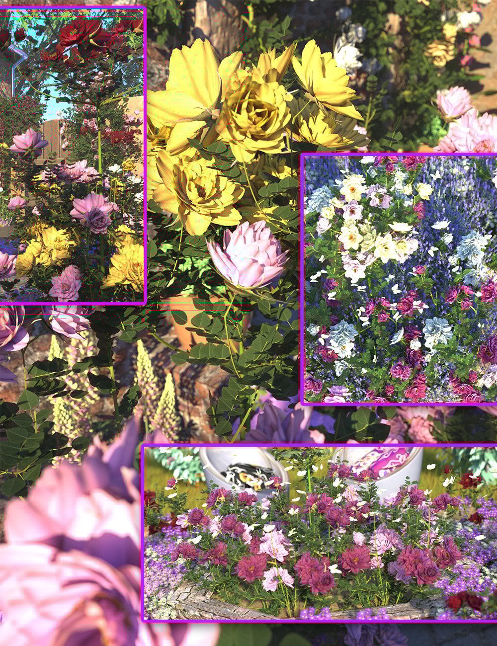 Rose Garden - Rose Bushes by: MartinJFrost, 3D Models by Daz 3D