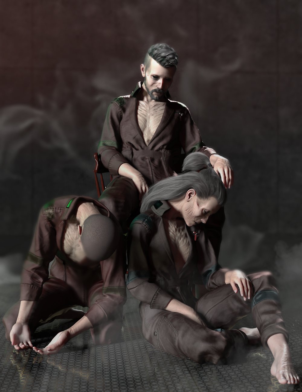 Sittin Spooky Poses for Genesis 9 by: Quixotry, 3D Models by Daz 3D