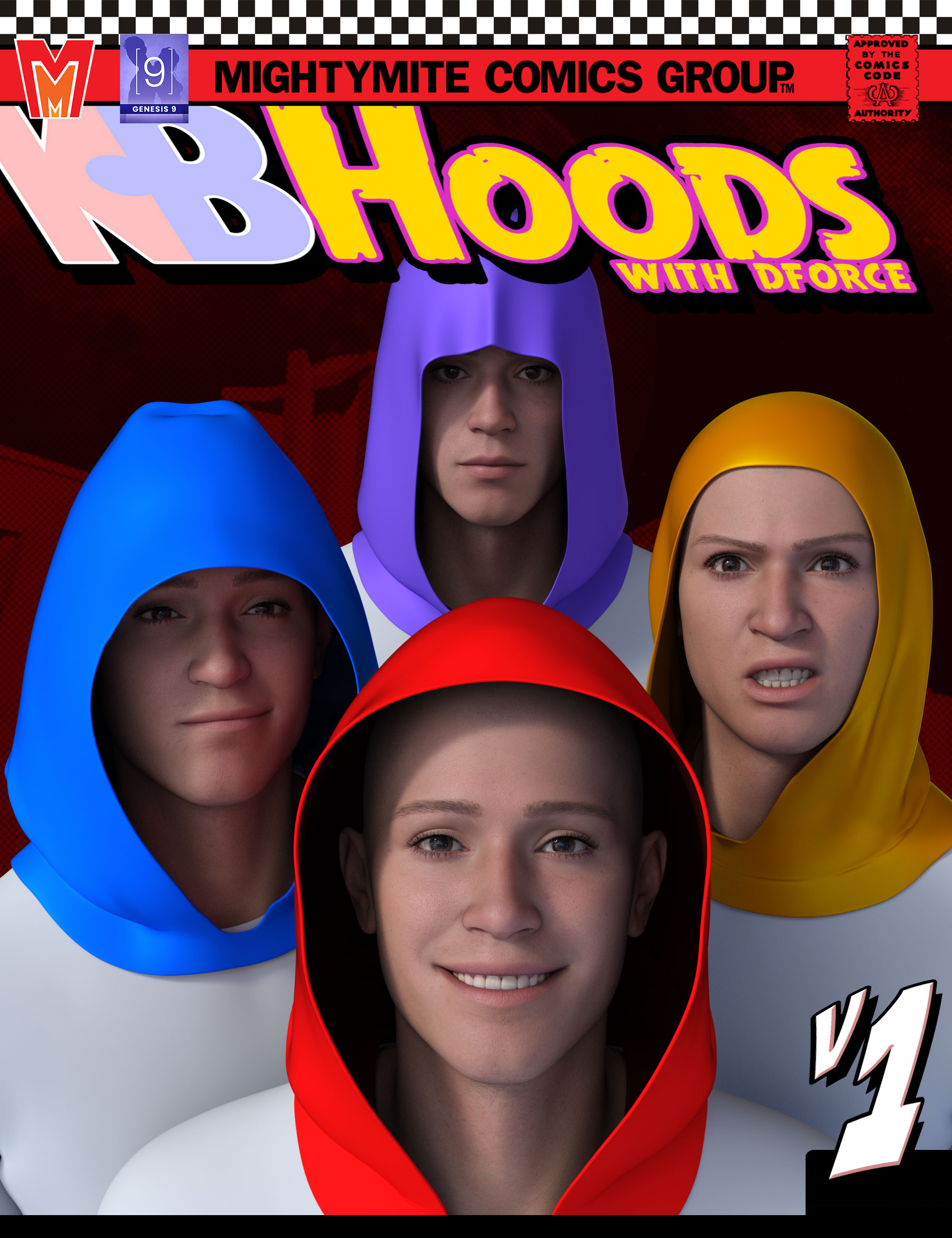 Hoods v001 MMKBGenesis 9 by: MightyMite, 3D Models by Daz 3D