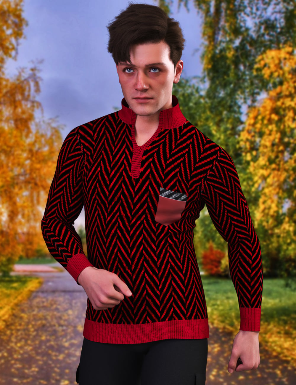 JMR dForce Daniel Sweater for Genesis 9 and 8 Male by: JaMaRe, 3D Models by Daz 3D