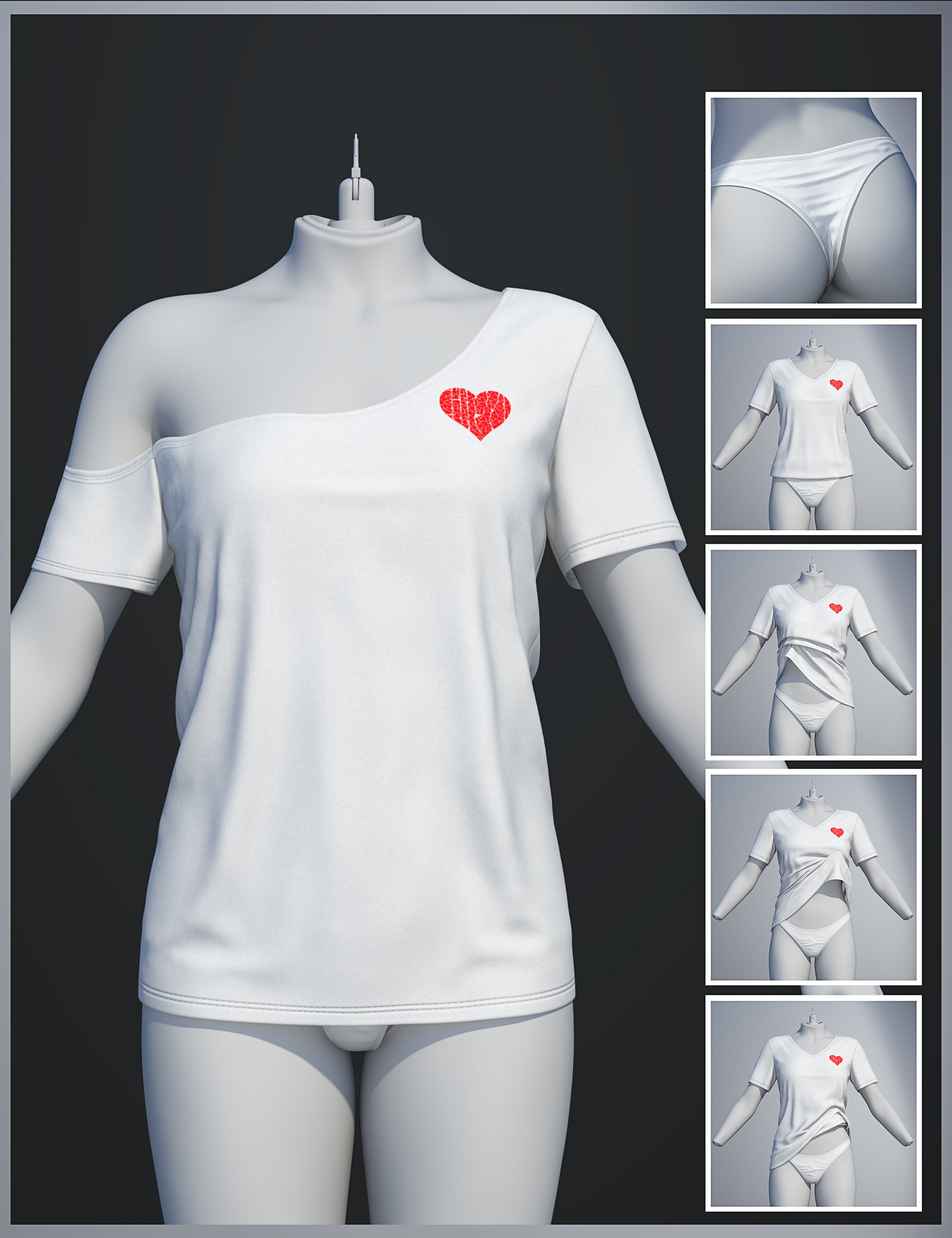 dForce SU T-Shirt Dress for Genesis 9