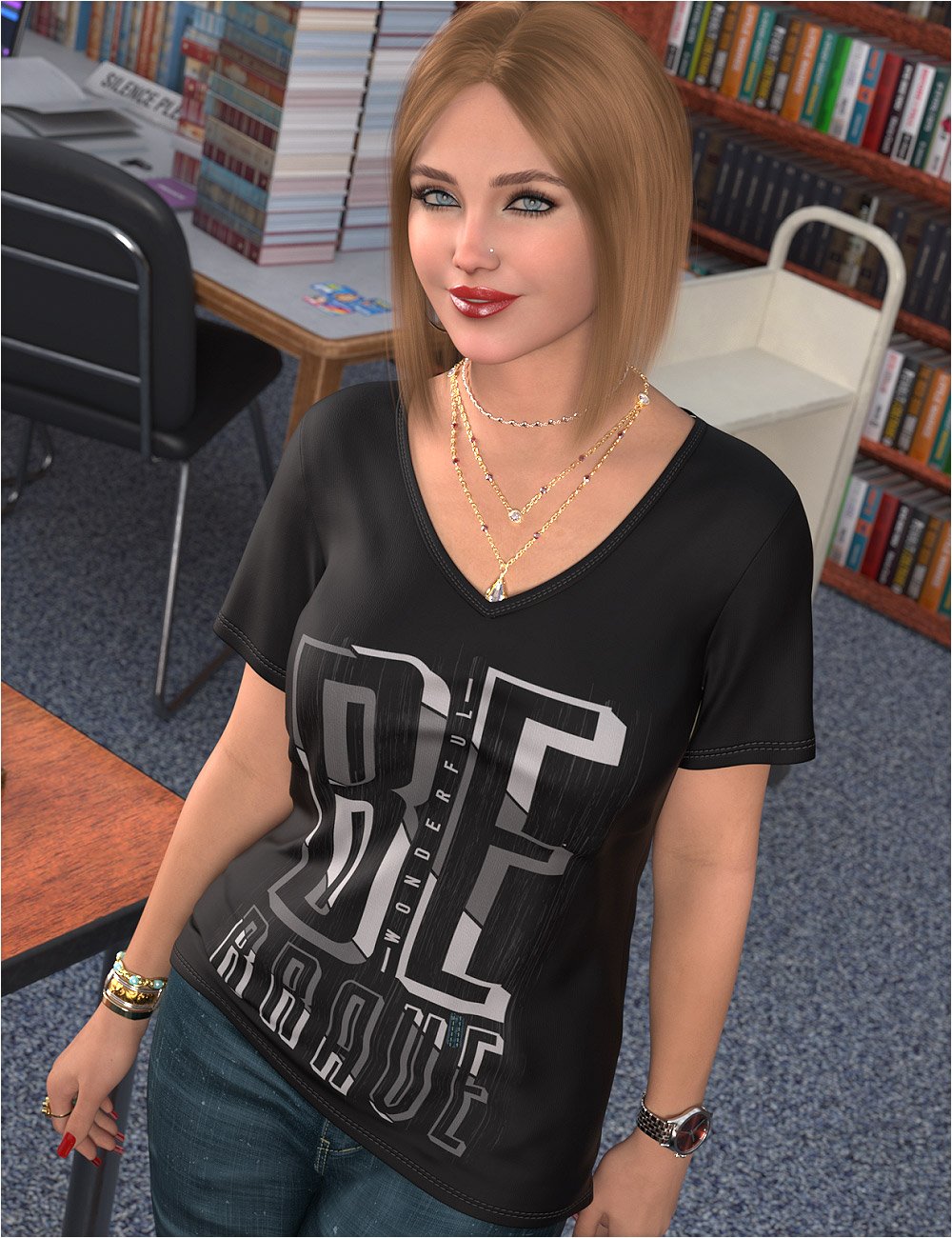 Fashionable Textures for dForce SU T-Shirt Dress