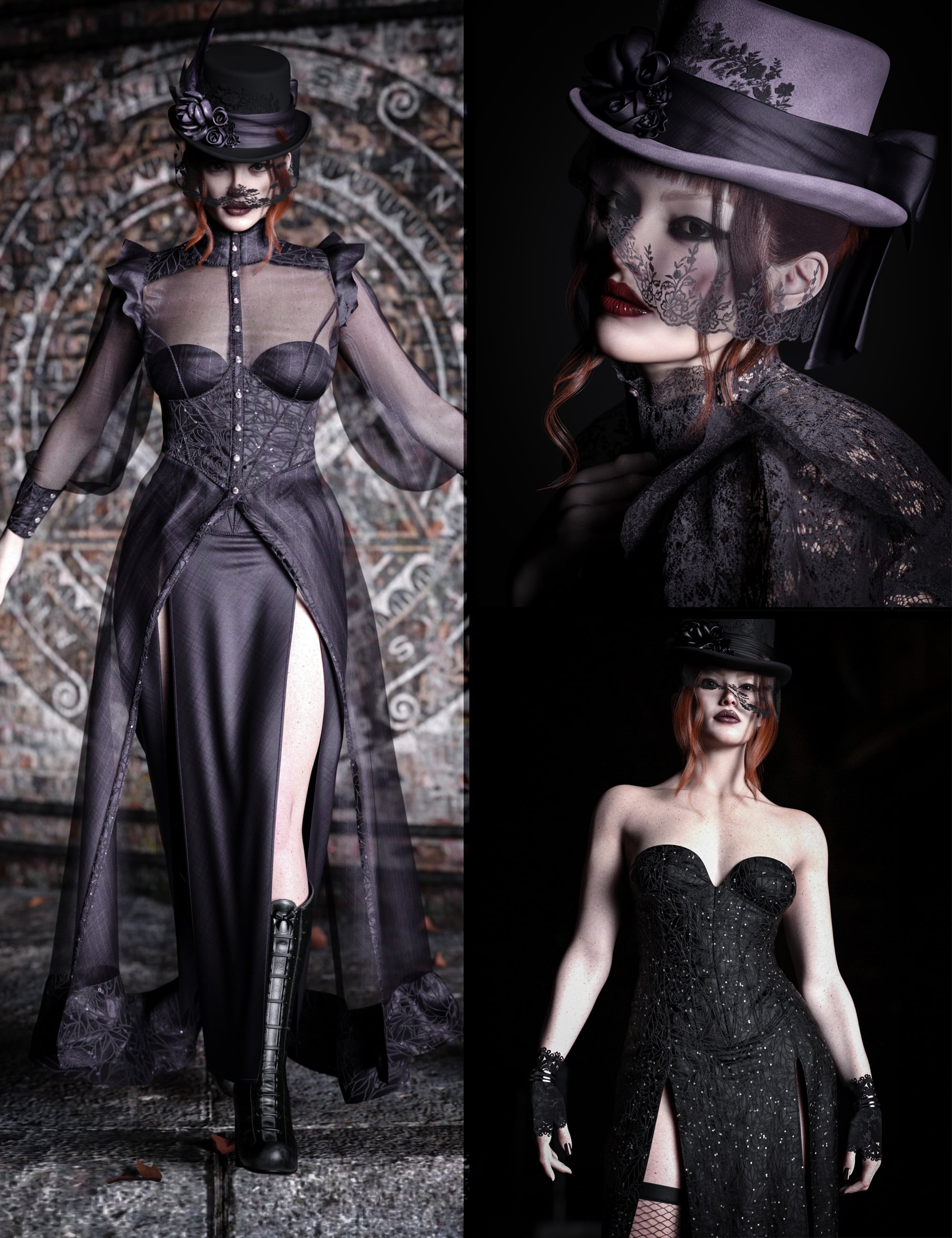 dForce CB Delphine Clothing Set Bundle by: CynderBlue, 3D Models by Daz 3D