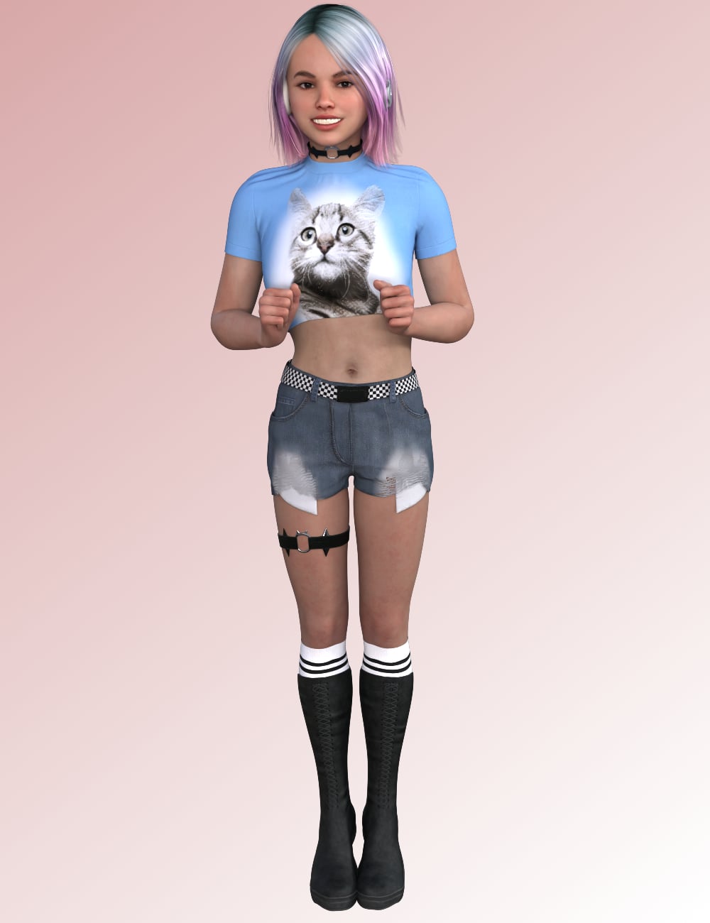 FG Cute Cosplayer Outfit for Genesis 9 Feminine by: IronmanFugazi1968, 3D Models by Daz 3D