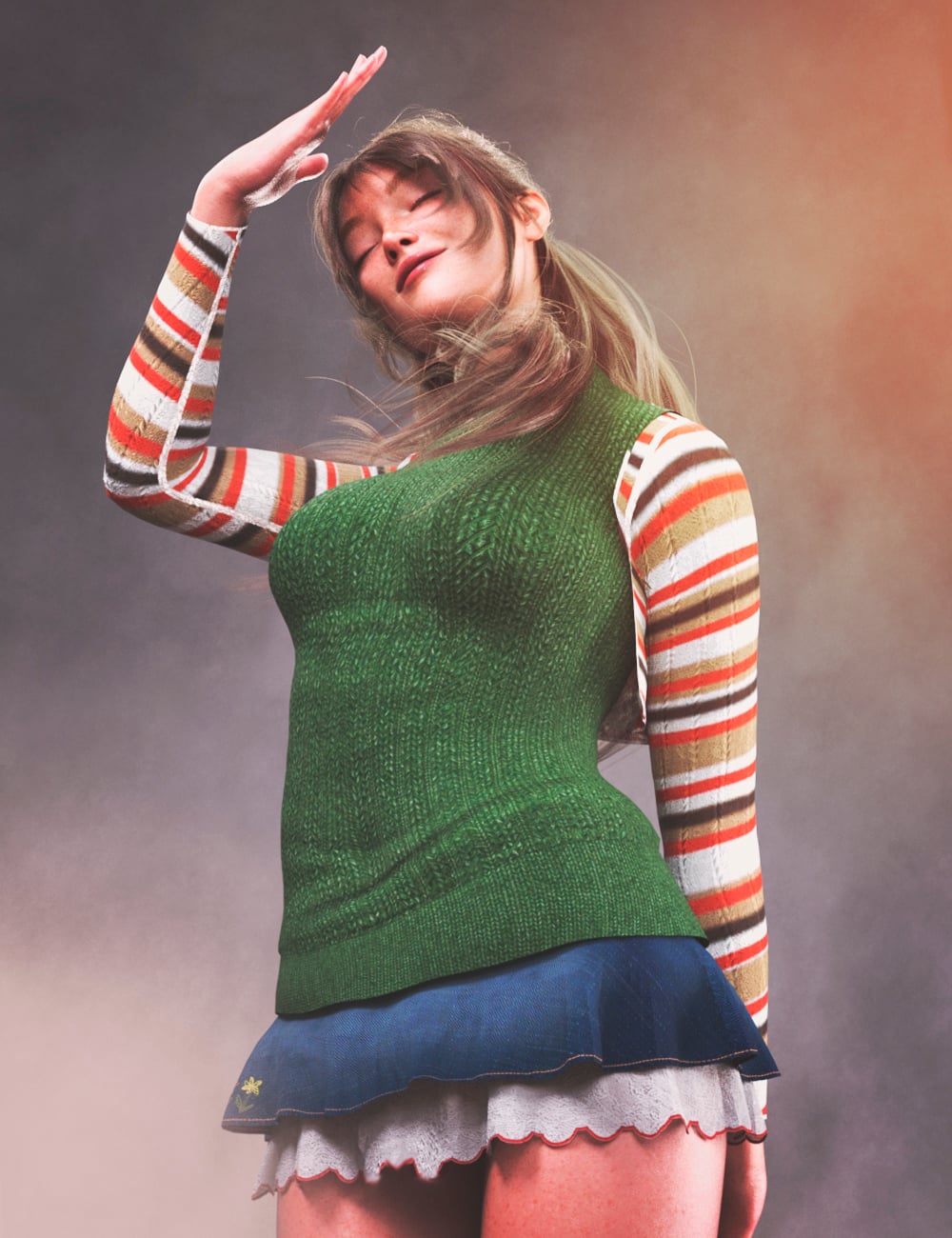 dForce LA Library Outfit for Genesis 9 and 8 Female by: Laia, 3D Models by Daz 3D
