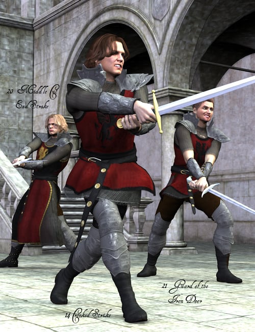 Sword Play - Long Swords and Poses for M4 by: FeralFey, 3D Models by Daz 3D