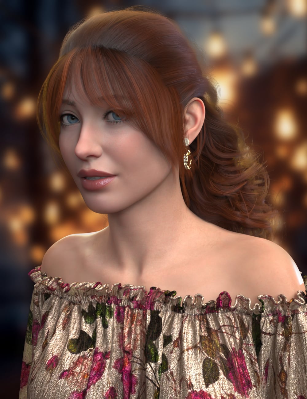 Looped Bow Hair for Genesis 9 by: Propschick, 3D Models by Daz 3D