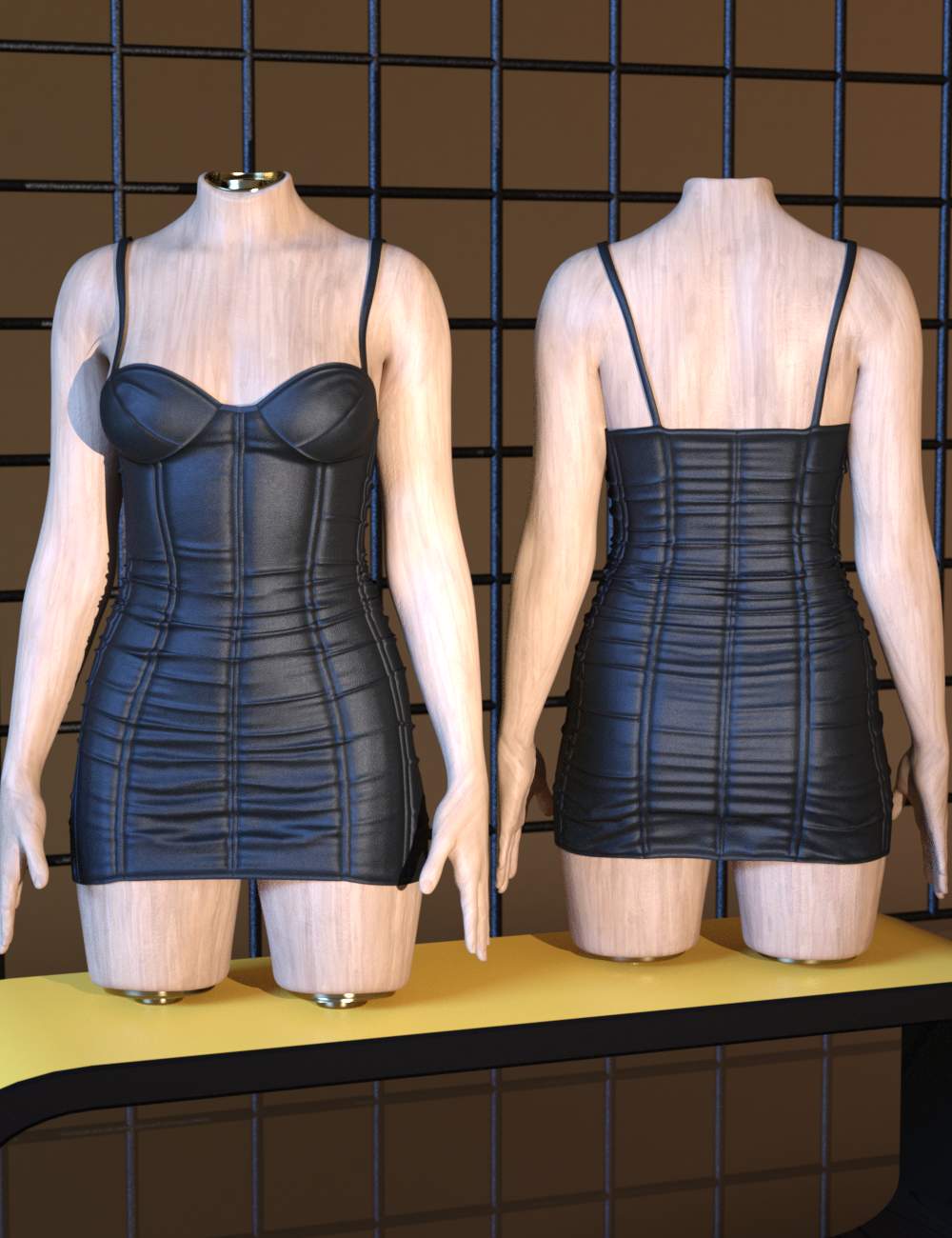 3DLoki dForce Vixen Leather Dress for Genesis 9 and Genesis 8 Female by: 3DLokiChris Cox, 3D Models by Daz 3D