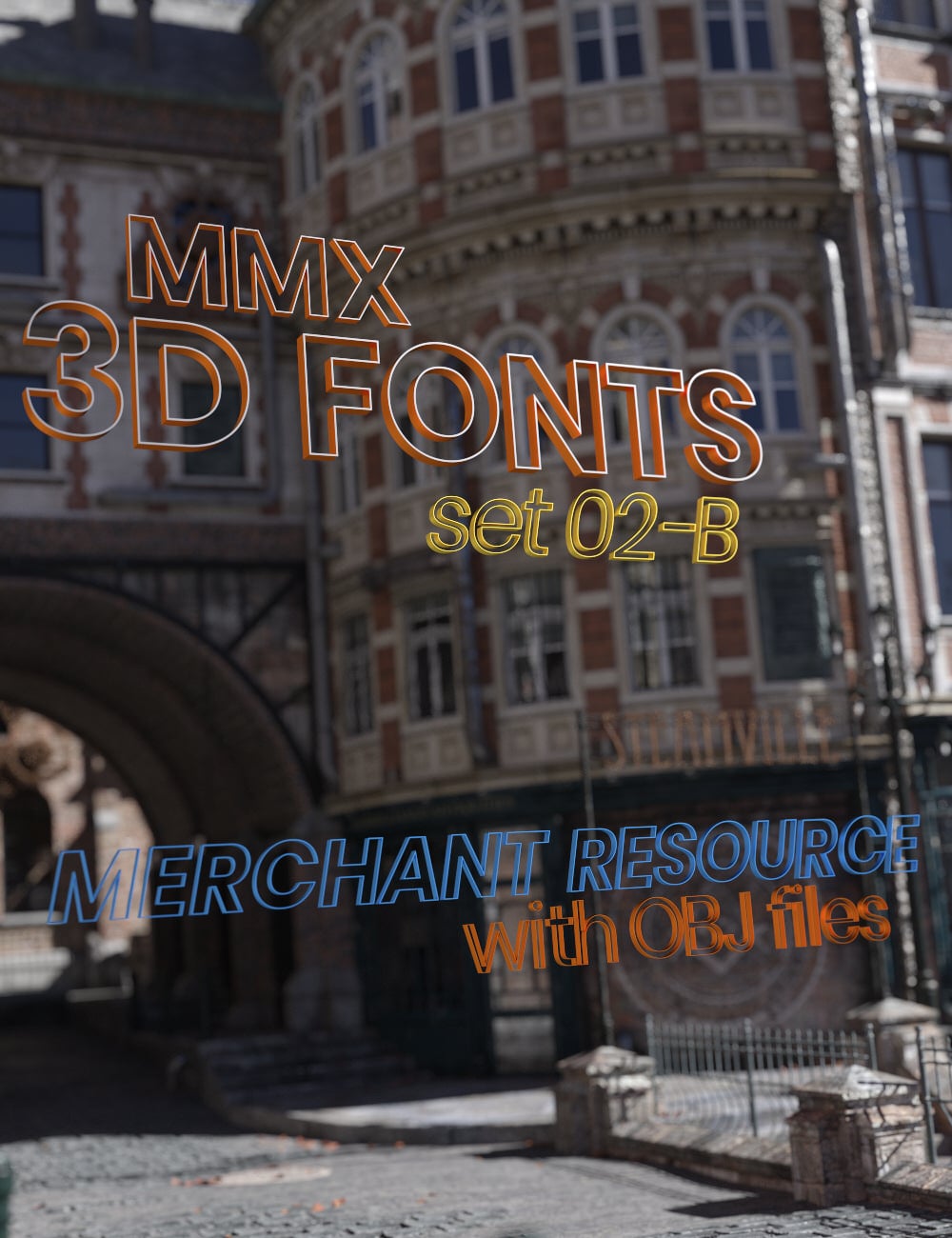 MMX 3D Fonts 02-B Merchant Resource by: Mattymanx, 3D Models by Daz 3D