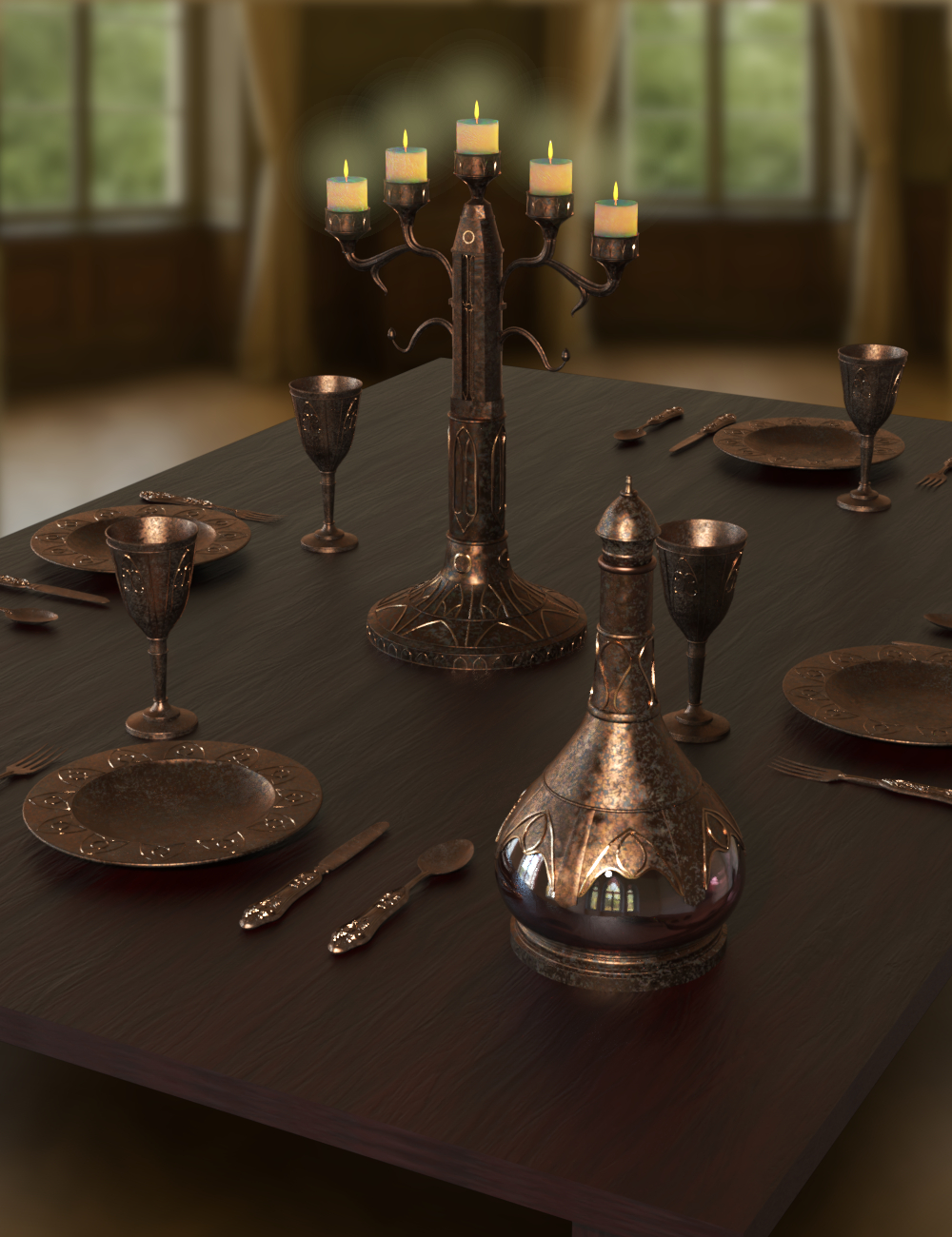 Gothic Dinner Set by: Fantasyart3D, 3D Models by Daz 3D