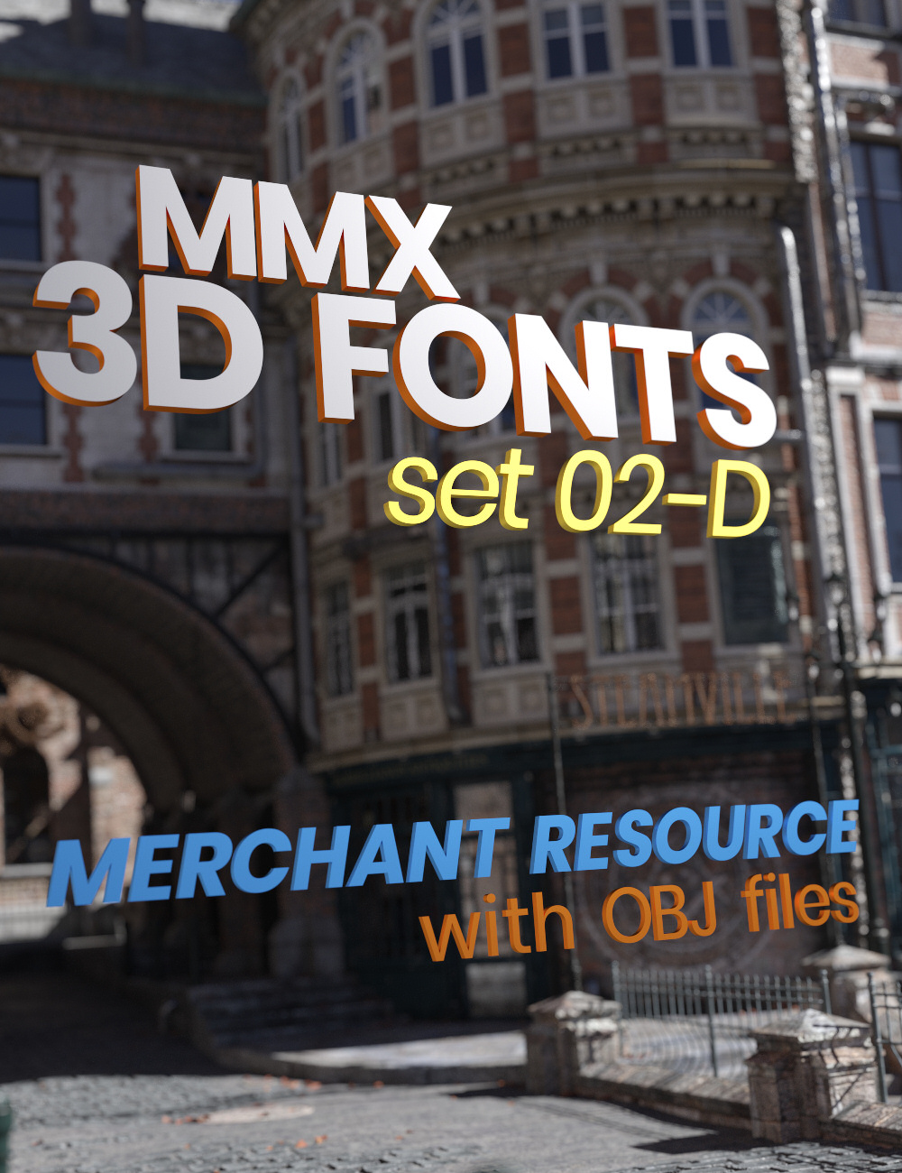 MMX 3D Fonts 02-D Merchant Resource by: Mattymanx, 3D Models by Daz 3D