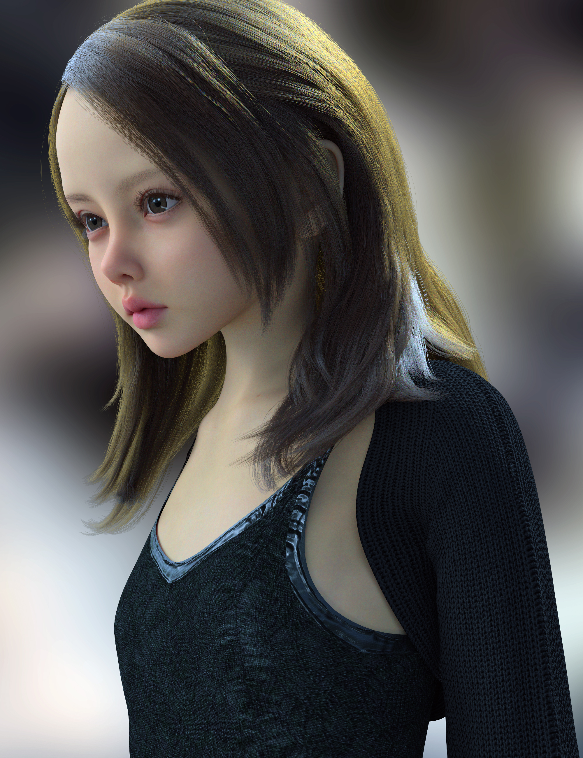 Vo Aki Young HD for Genesis 9 by: VOOTW, 3D Models by Daz 3D