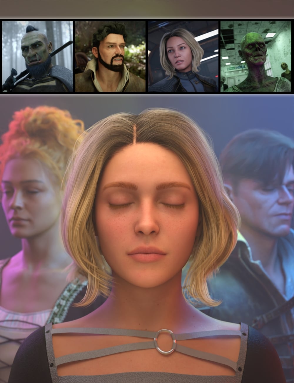 Wearable Lights and Cameras for Genesis 9 by: KindredArts, 3D Models by Daz 3D
