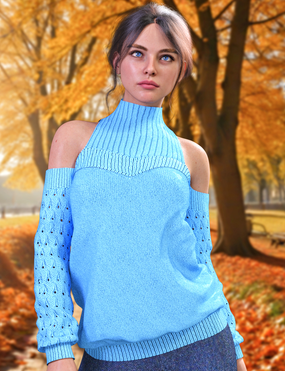 JMR dForce Agnes Sweater for Genesis 9 and 8 Female by: JaMaRe, 3D Models by Daz 3D