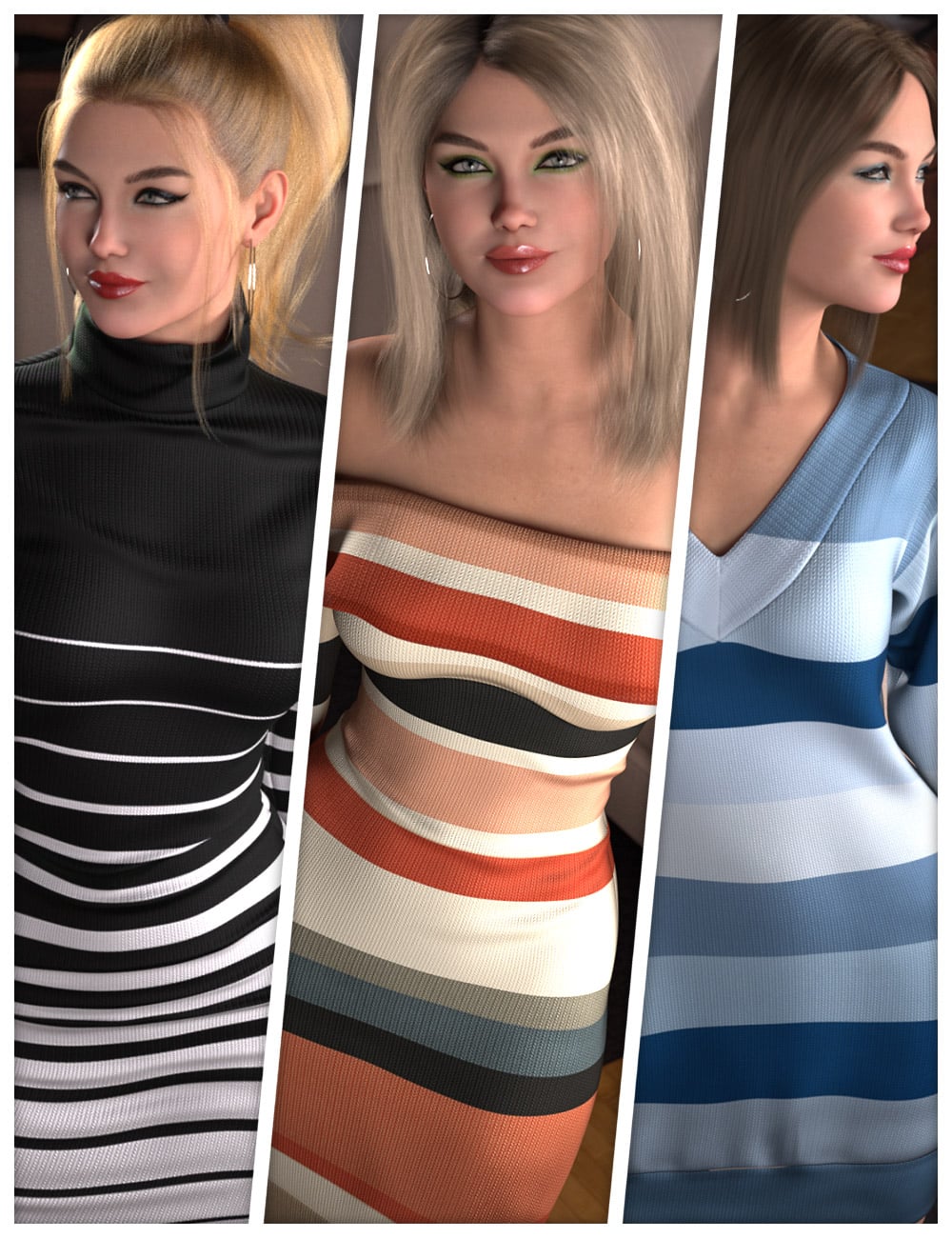Everyday Textures for dForce 3-in-1 Sweater Dress Collection by: ShanasSoulmate, 3D Models by Daz 3D