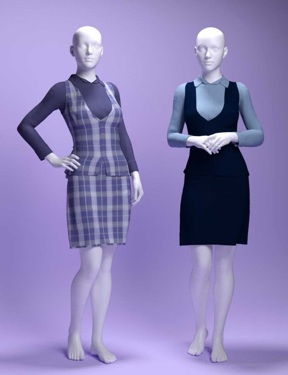 MS Business Woman Outfit for Genesis 9 and 8 Female by: MavisSky, 3D Models by Daz 3D