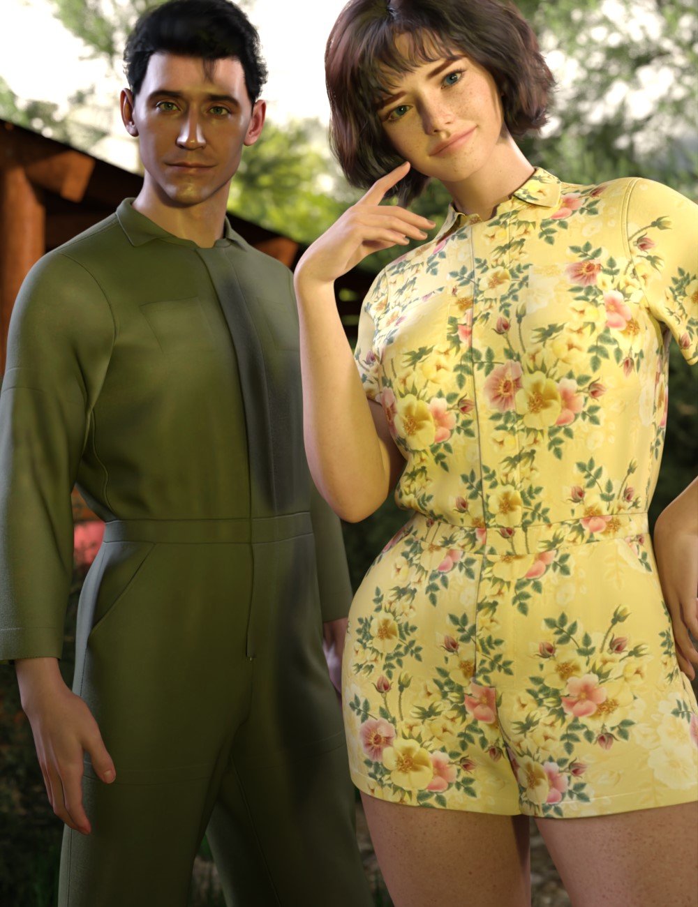 dForce CeeCee Basics 05 Coveralls and Playsuit for Genesis 9 and 8 Female