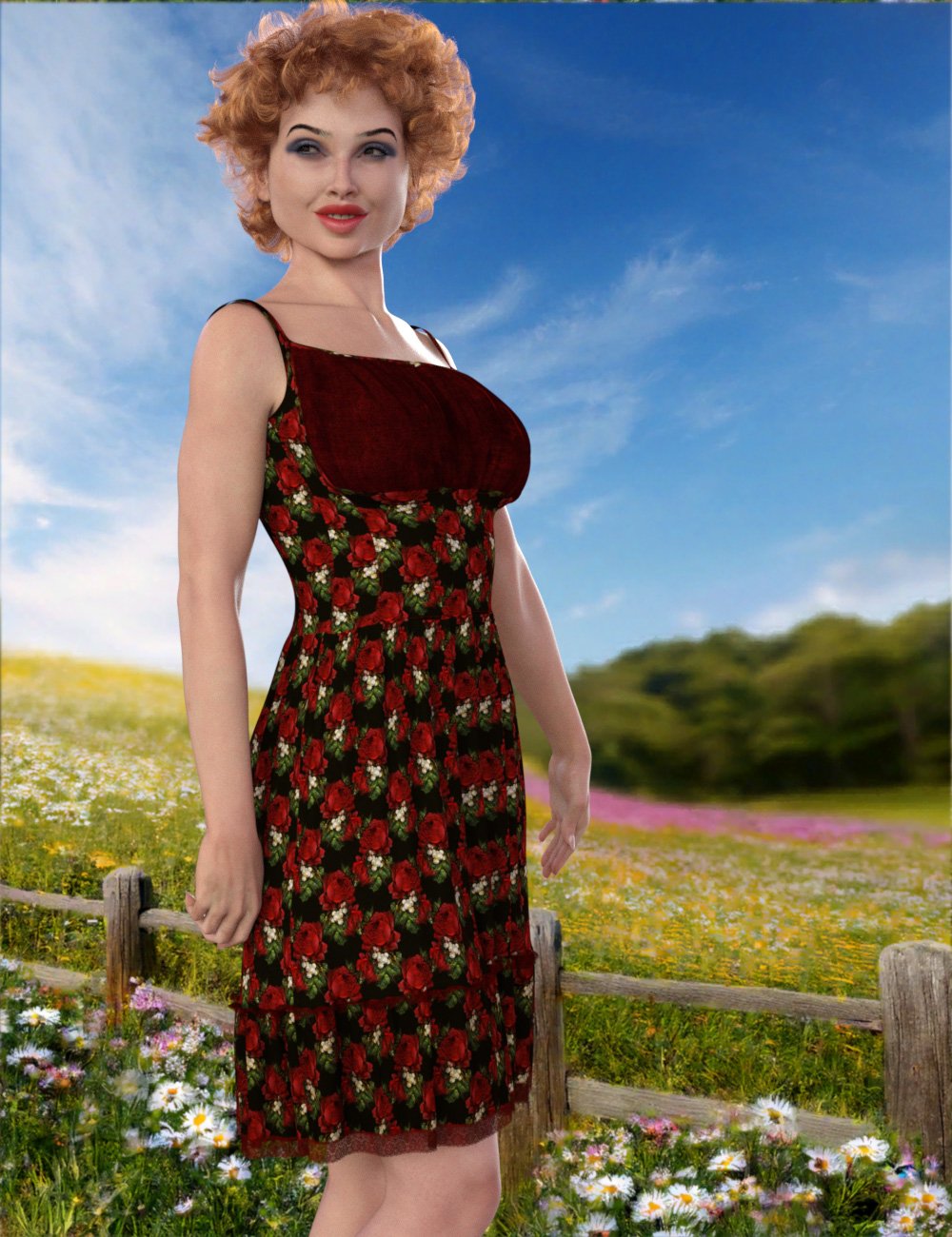 SIC Milly dForce Dress for Genesis 9 by: Sisters In Chaos, 3D Models by Daz 3D