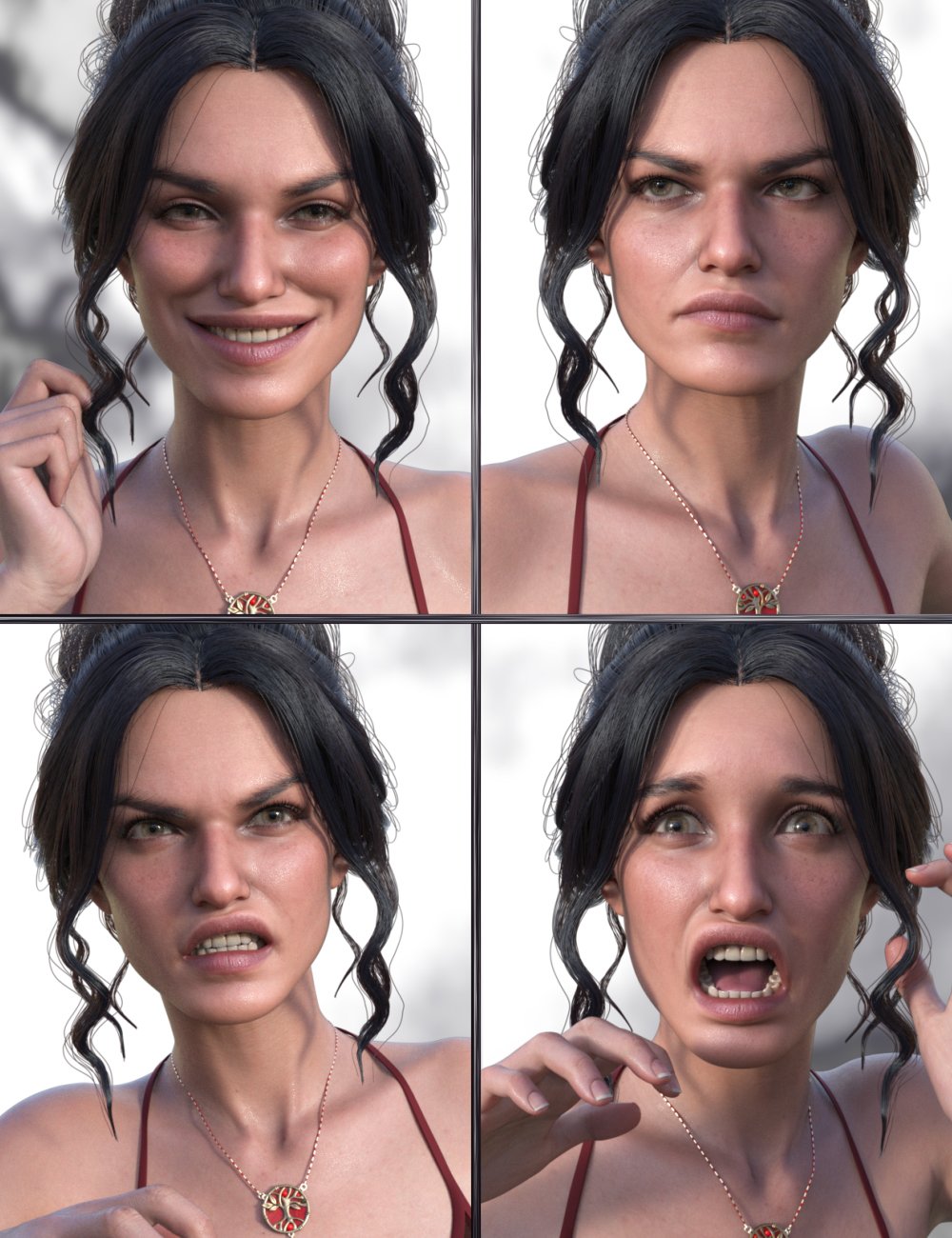 JW My Faces Expressions for Valenia 9 by: JWolf, 3D Models by Daz 3D