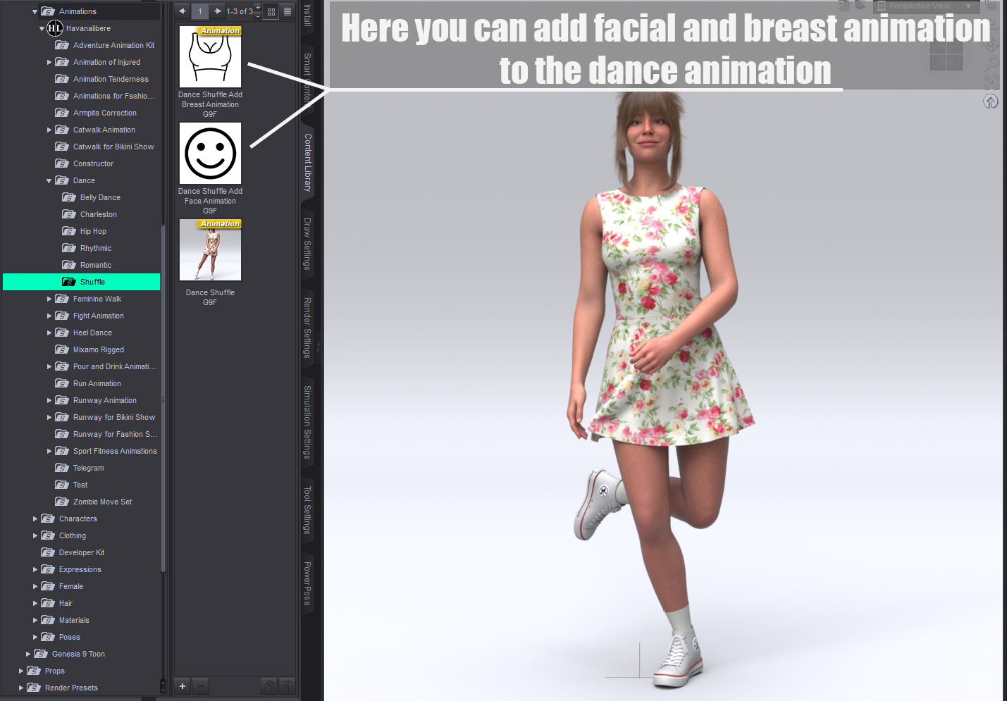 Dance Shuffle for Genesis 9 and 8 Female