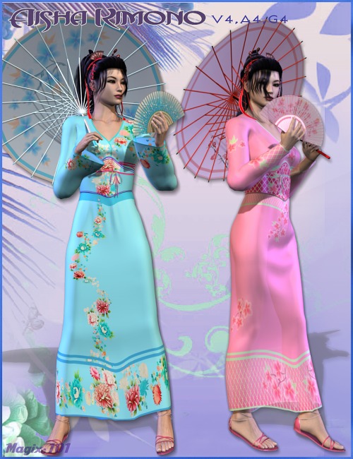 Aisha-Kimono by: Magix 101, 3D Models by Daz 3D