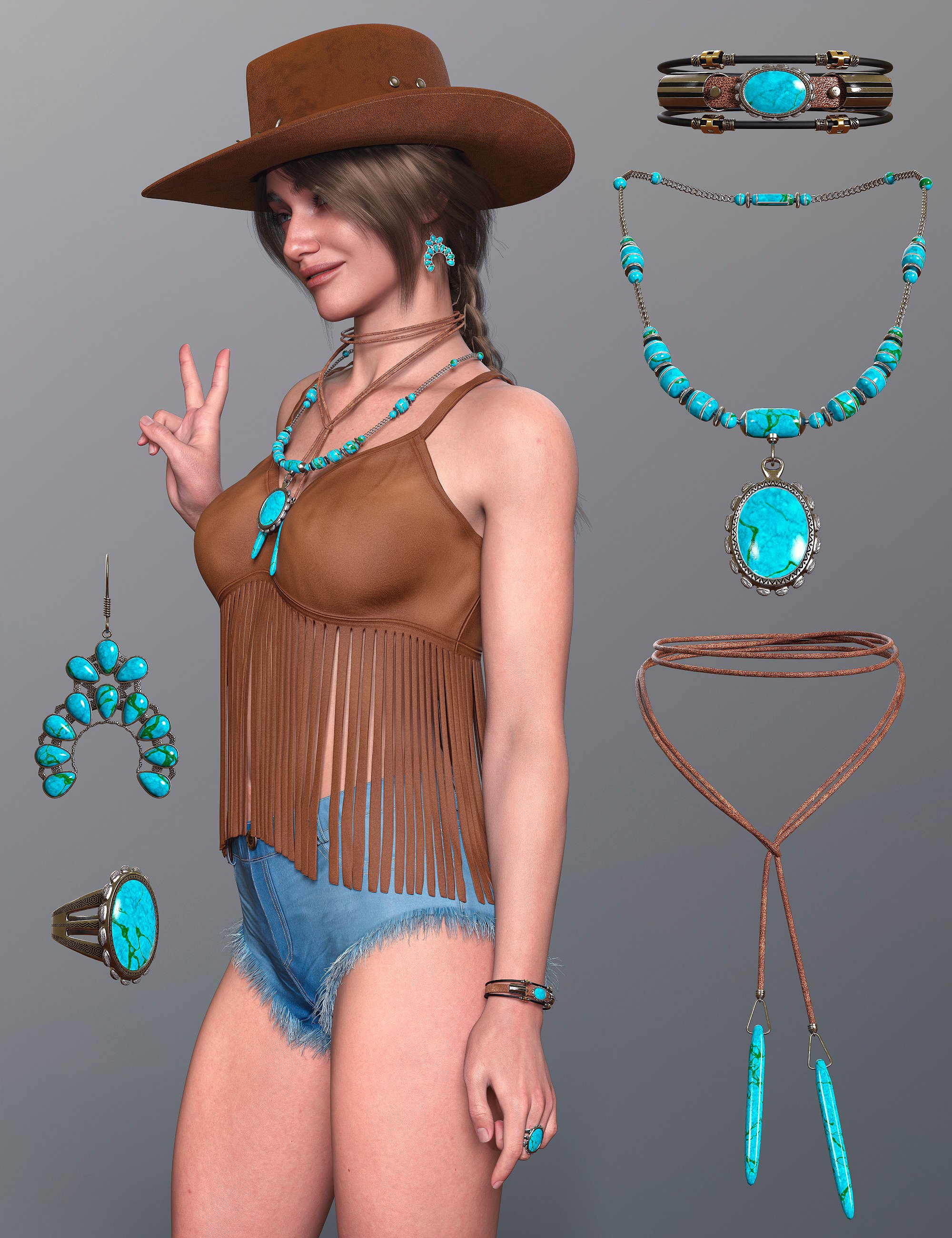 Mystic Charm Jewelry Set for Genesis 9 Feminine