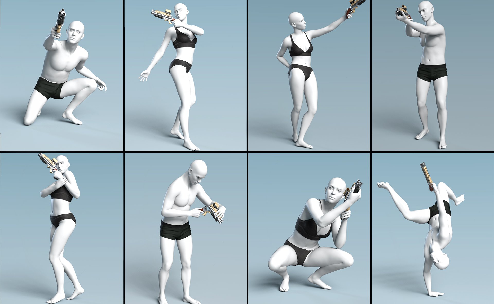 FN Titan Mk Action Pose for Genesis 9