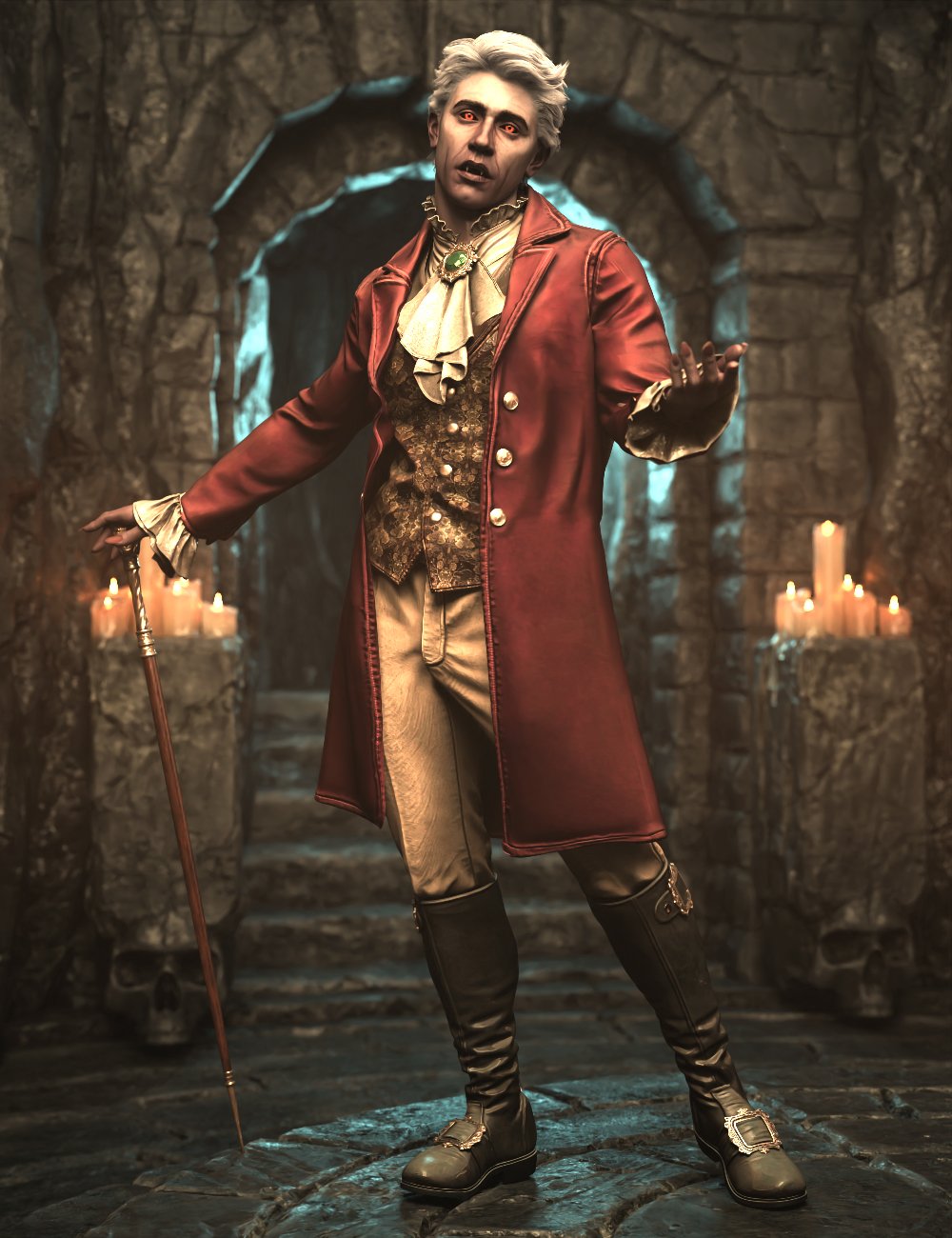 Slept so Long: an Elder Vampire Outfit HD and dForce for Genesis 9