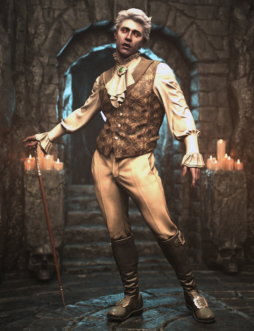 Slept so Long: an Elder Vampire Outfit HD and dForce for Genesis 9