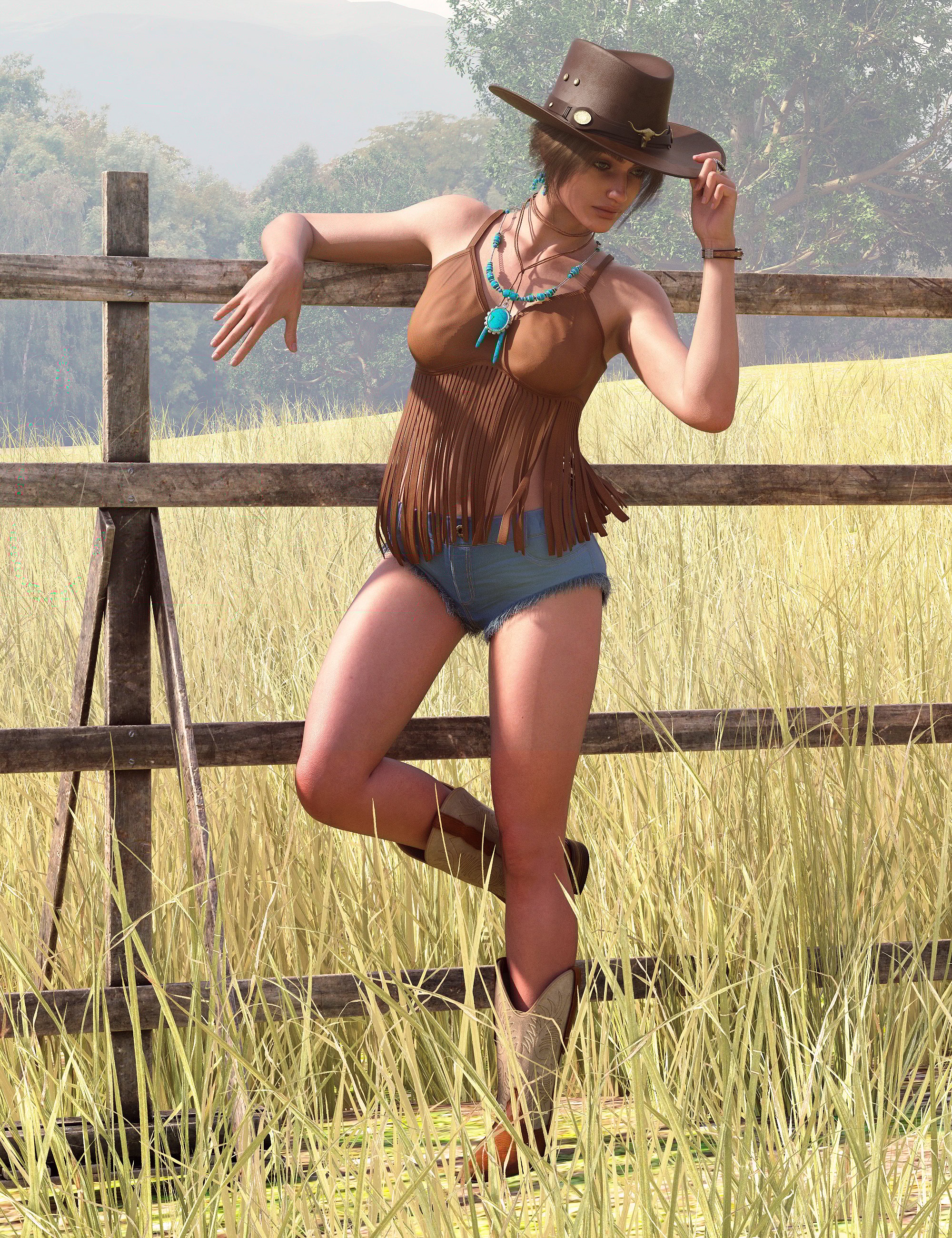 Cowgirl Rebel Pose V1 for Genesis 9 Female