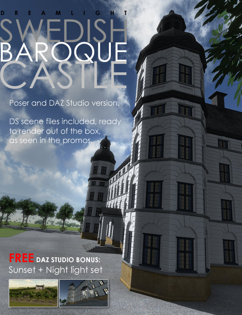 Swedish Baroque Castle by: Dreamlight, 3D Models by Daz 3D