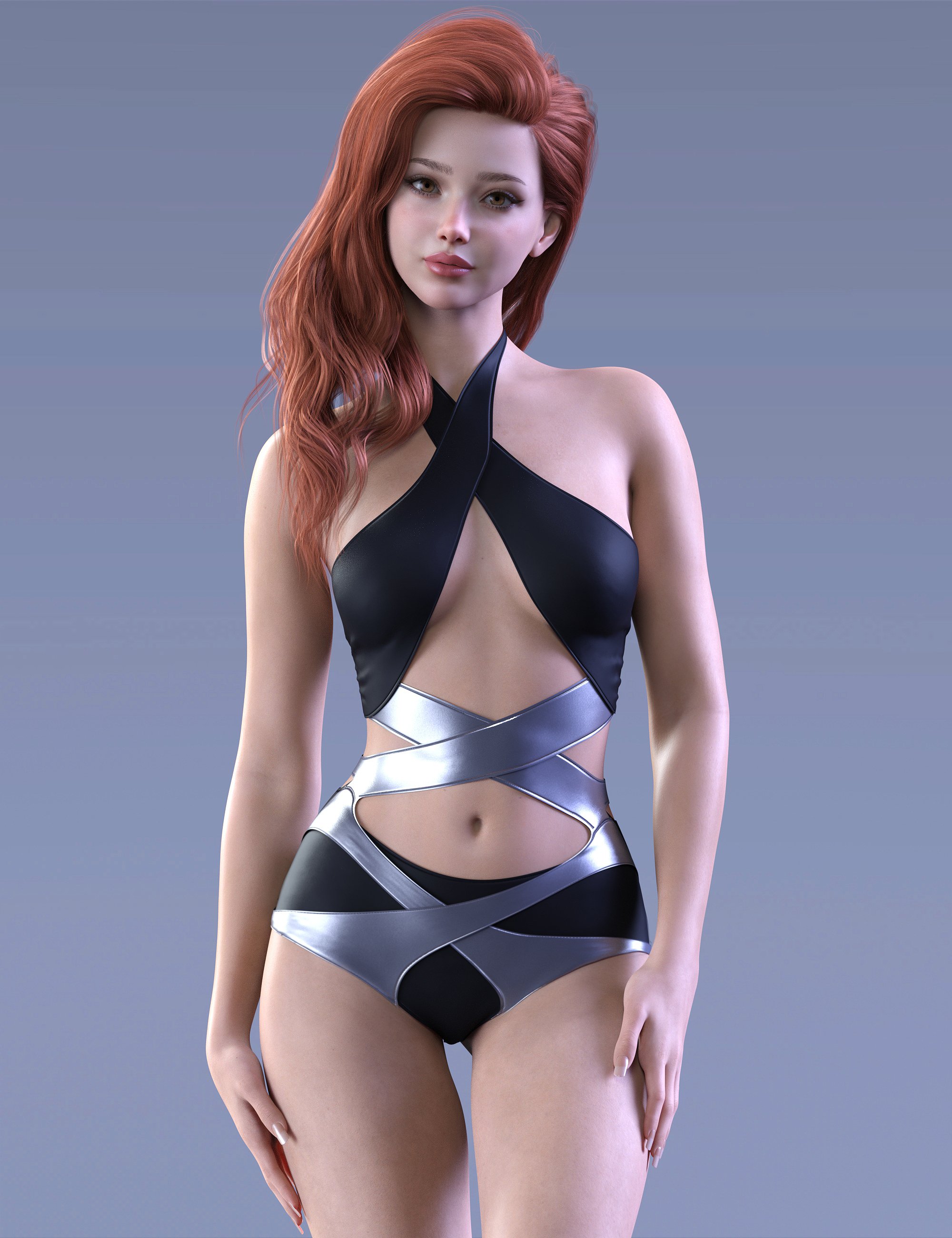 MbM dForce Strappy Bodysuit for Genesis 9 by: Heatherlly, 3D Models by Daz 3D
