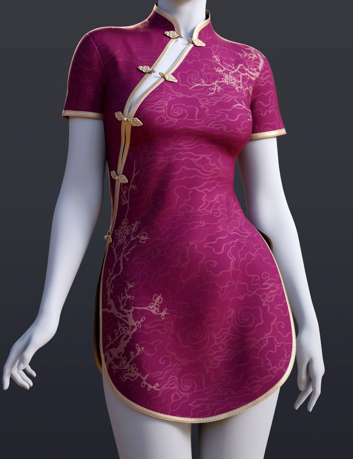 dForce BS Short Qipao Dress for Genesis 9