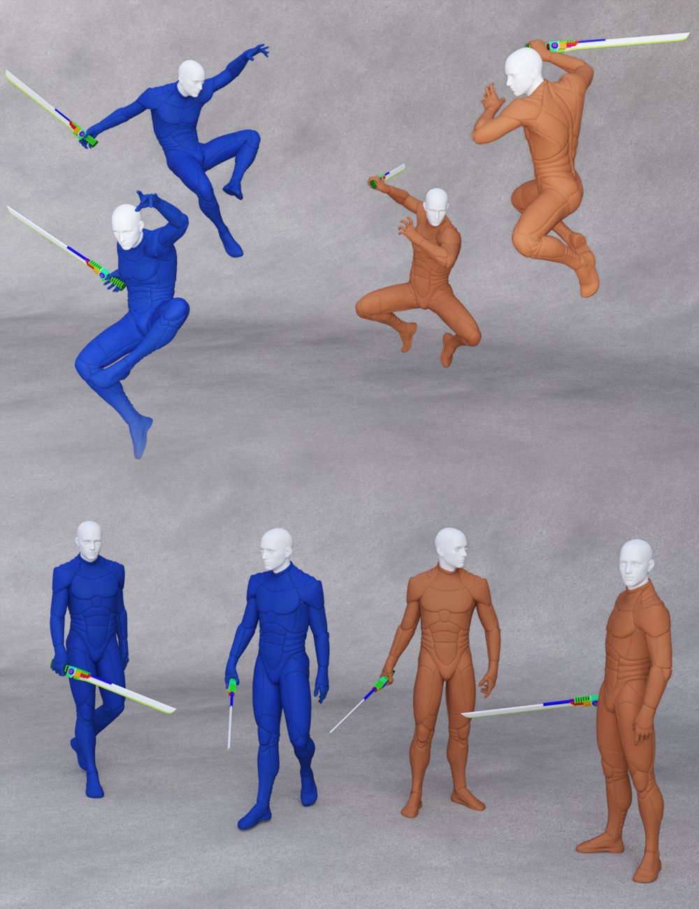 Amazing Heroes Poses for Genesis 9, 8.1, 8, and 3 Males Vol 6