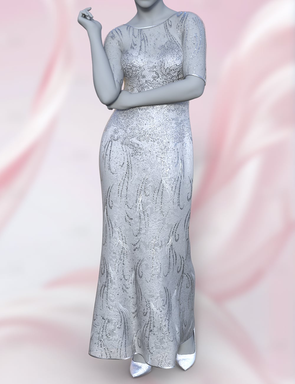 dForce Double-Layered Dress Outfit for Genesis 9