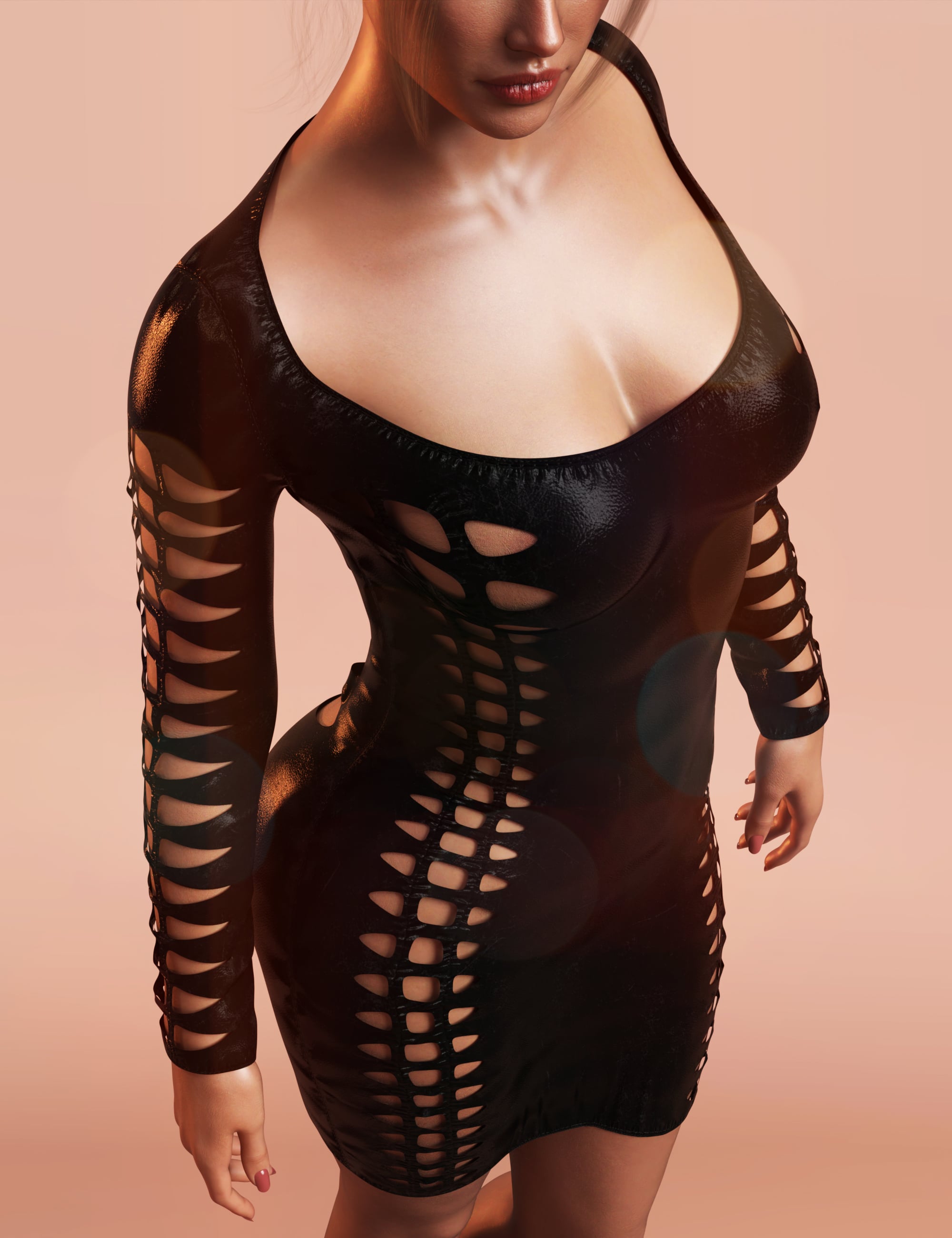 dForce M8 Rebel Night Dress for Genesis 9 by: Modu8, 3D Models by Daz 3D