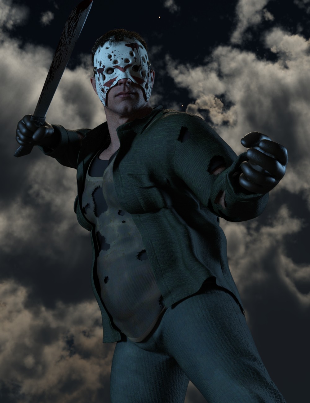 DZ Camp Lake Stalker for Genesis 9 Masculine by: DZheng, 3D Models by Daz 3D