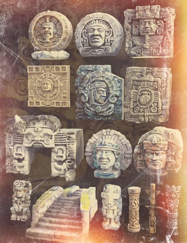 Old World Ruins Inca and Mayan Props