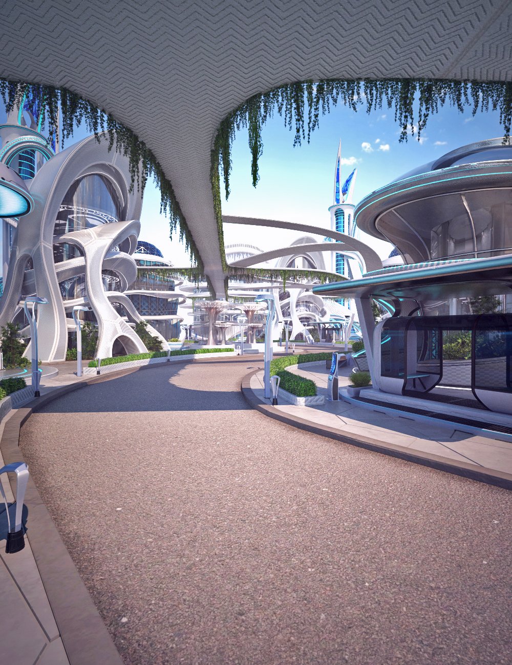XI Futurist City by: Xivon, 3D Models by Daz 3D