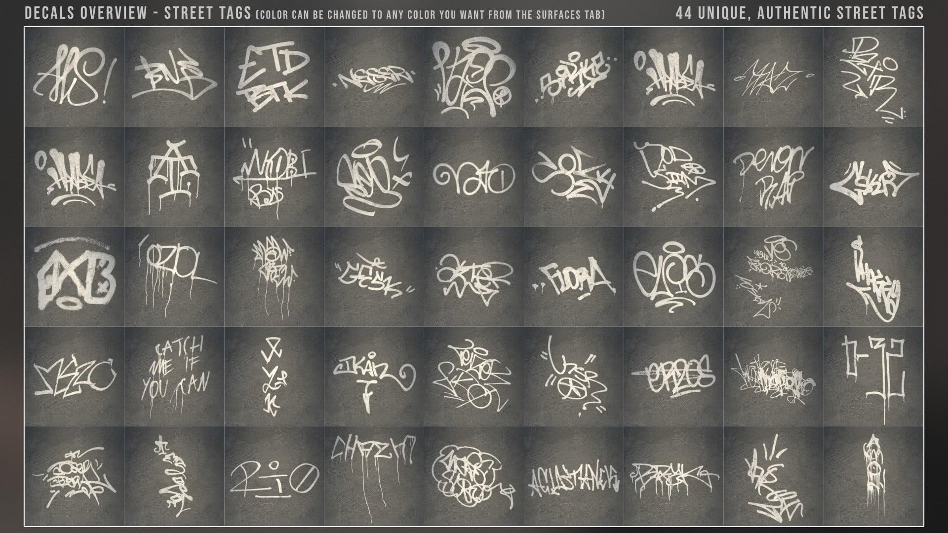 Easy Decals: Street Tags and Graffiti | Daz 3D