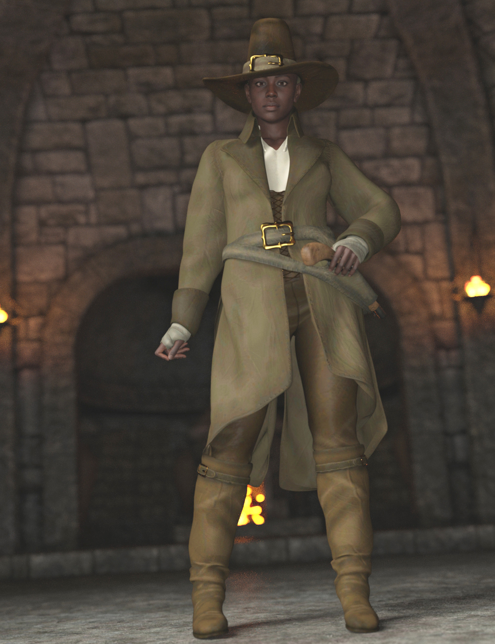 dForce Evil's Hunter for Genesis 9 by: Larisha, 3D Models by Daz 3D