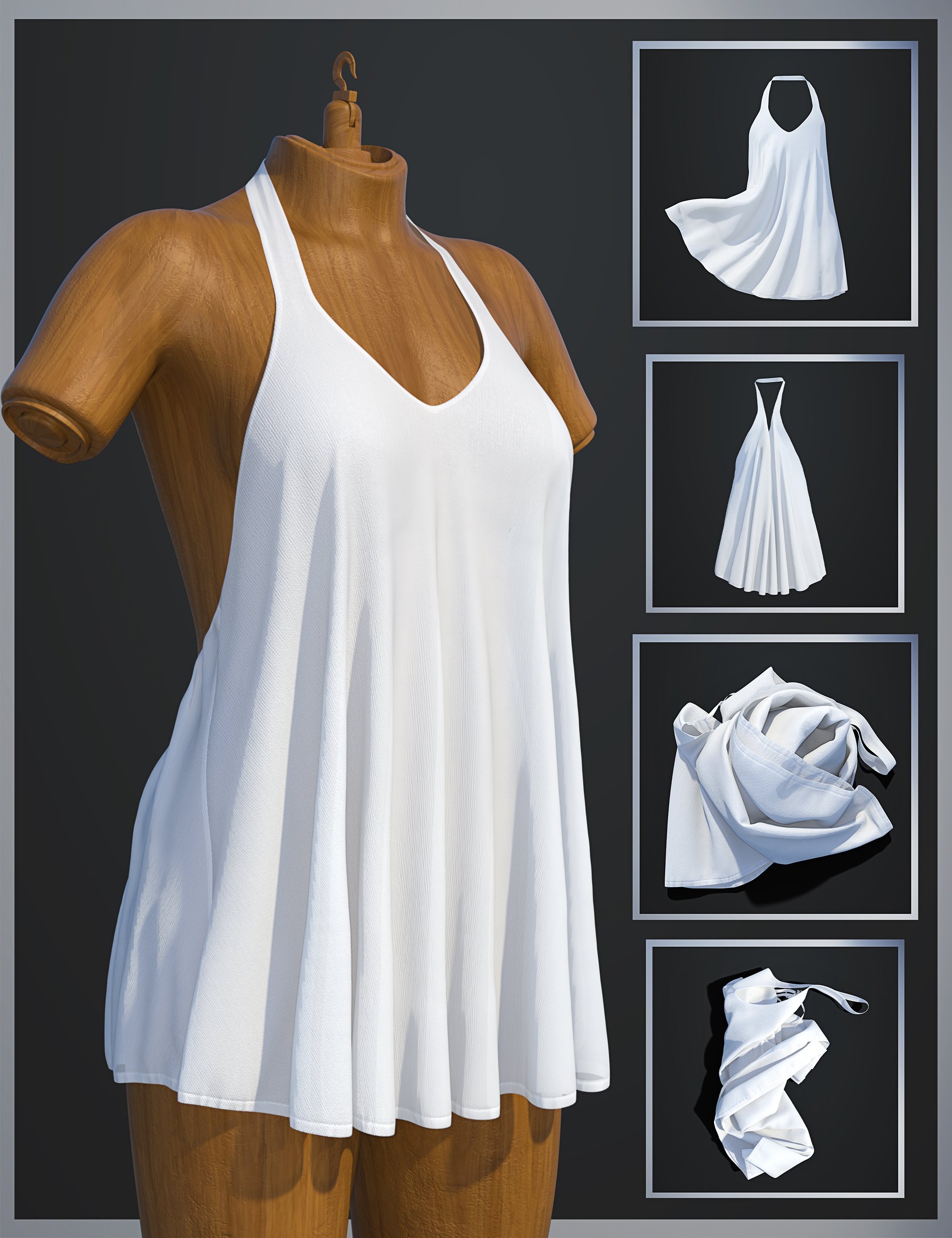 dForce SU Simple Slip Dress for Genesis 9