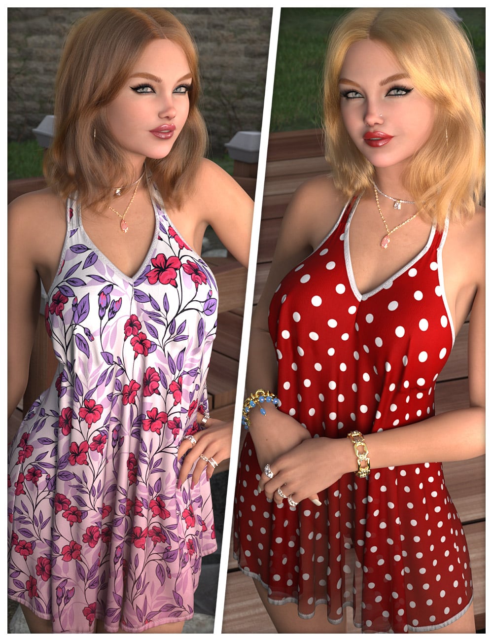 Fashionable Textures for dForce SU Simple Slip Dress by: ShanasSoulmate, 3D Models by Daz 3D