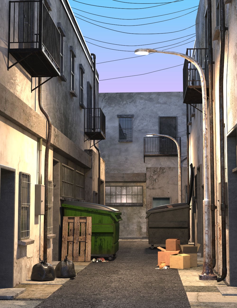 Alleyways City by: SilvaAnt3d, 3D Models by Daz 3D