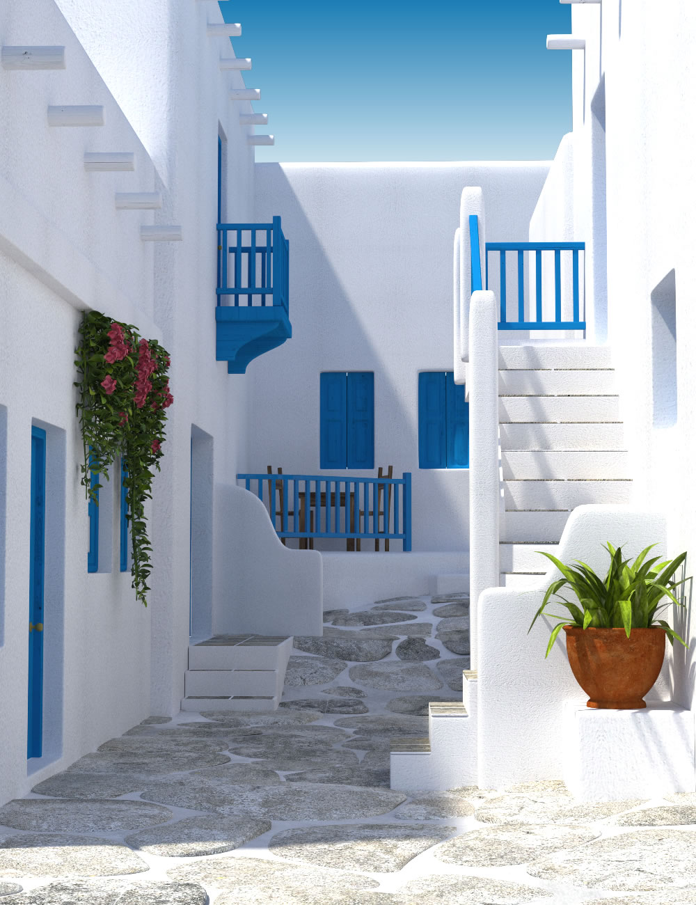 Alleyways Mediterranean by: SilvaAnt3d, 3D Models by Daz 3D